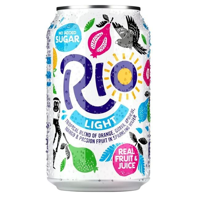 RIO LIGHT FIZZY TROPICAL FRUITY WATER 330ML REAL FRUIT