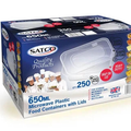 SATCO MICROWAVE PLASTIC CONTAINERS WITH LIDS 650ML
