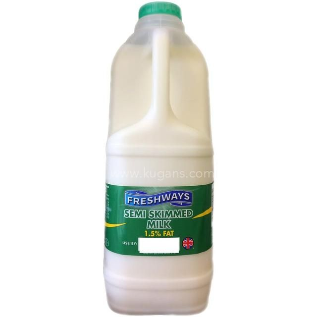 FRESHWAYS SEMI SKIMMED MILK 2 LITRE