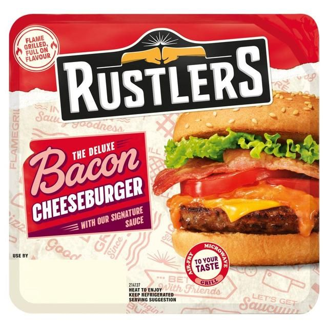 RUSTLERS THE DELUXE BACON CHEESEBURGER WITH OUR SIGNATURE SAUCE 191G