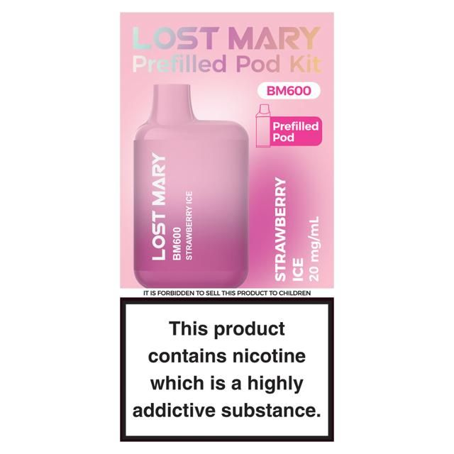 LOST MARY BM600 STRAWBERRY ICE PREFILLED POD KIT 20MG/ML