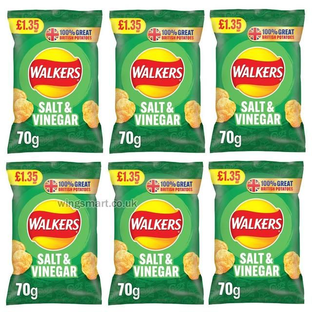 WALKERS SALT & VINEGAR SHARING CRISPS 70G PMP