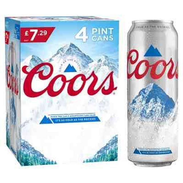 COORS LAGER BEER 4 X 568ML CAN