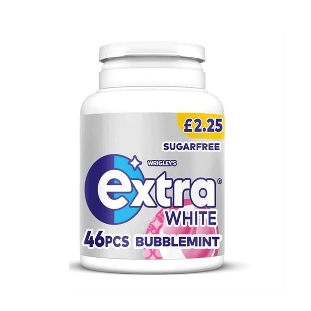 WRIGLEY`S EXTRA WHITE SUGARFREE CHEWING GUM BOTTLE 46 PIECES