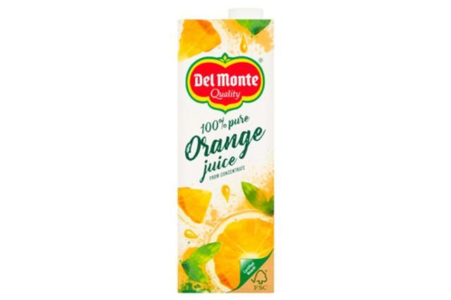 DEL MONTE 100 PURE ORANGE JUICE FROM CONCENTRATE 1 LITRE