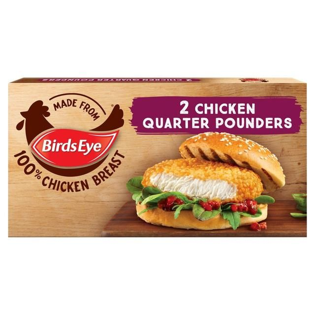 BIRDS EYE 2 CHICKEN QUARTER POUNDERS 227G