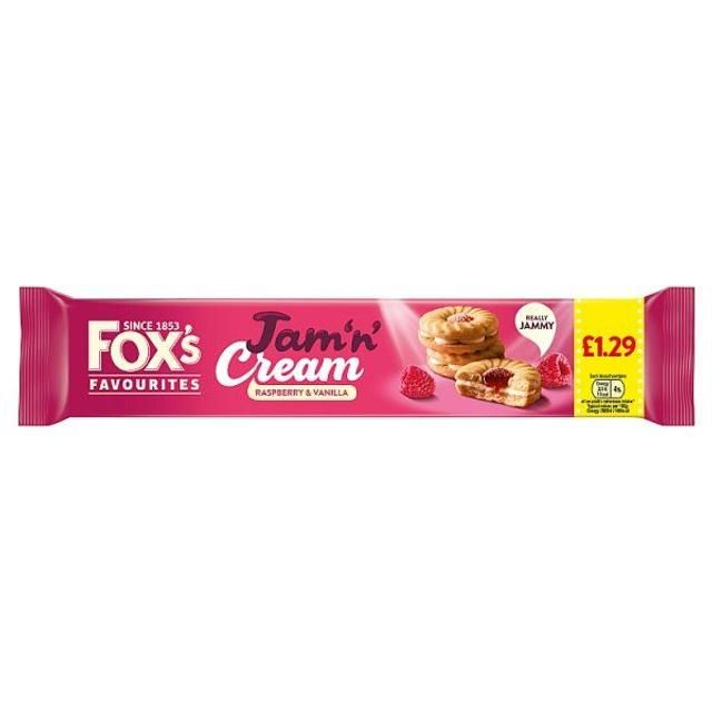 FOX`S FAVOURITES JAM N CREAM RASPBERRY & VANILLA