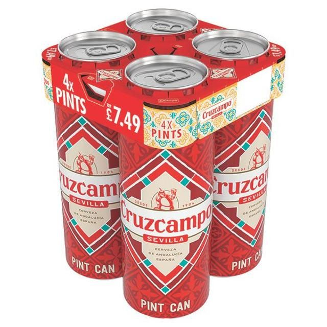 CRUZCAMPO SEVILLA PINT CAN 4 X 568ML