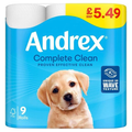 ANDREX COMPLETE CLEAN TOILET TISSUE - 9 ROLLS
