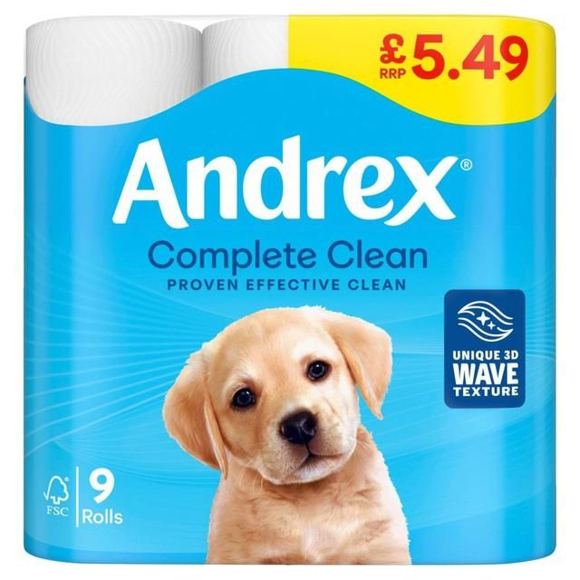 ANDREX COMPLETE CLEAN TOILET TISSUE - 9 ROLLS